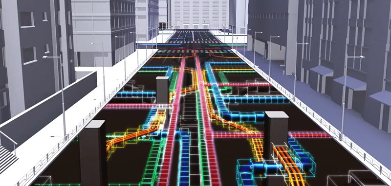 地下埋設物を空間IDで表現したイメージ