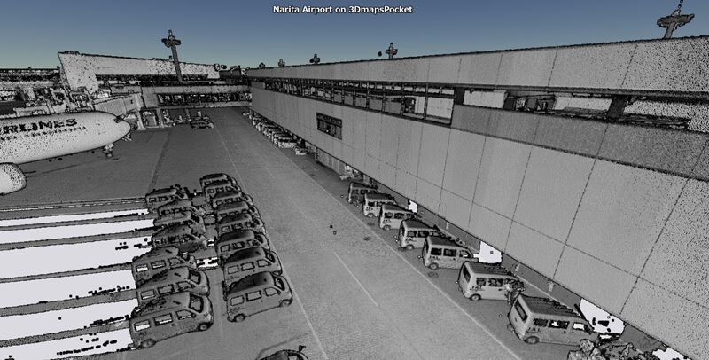 成田国際空港の点群データイメージ